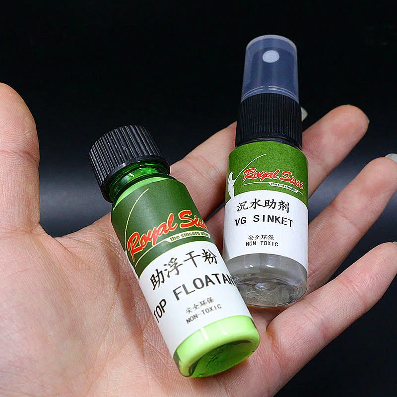 Royal Sissi Floatant Powder&sinket additives combo fly fishing chemical dry fly floating powder 20ml&wet sinking liquid 20ml fishing tackle fly fishing chemical fly fishing floatant