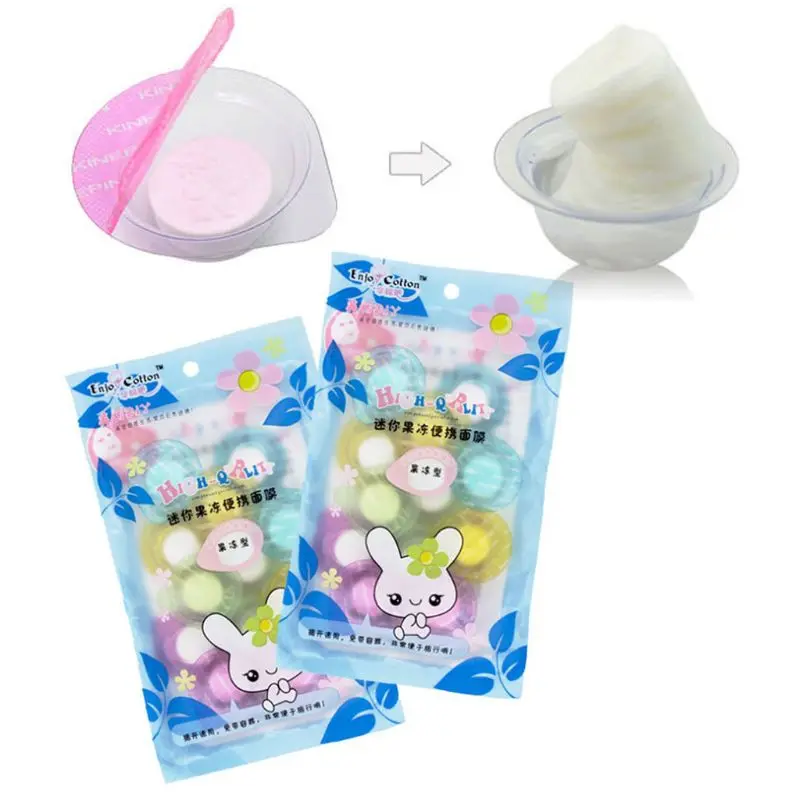 

12Pcs/Pack Sweet Jelly Candy Color Non-Woven Disposable Compressed DIY Facial Mask Moisturizing Sheets Independent