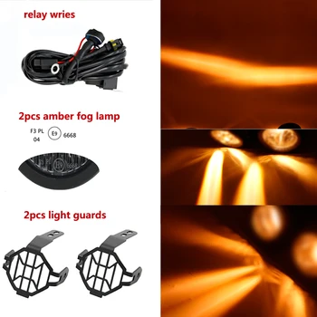 

Newest 1 set Universal Motorcycle Led Auxiliary Amber White Fog Light Assemblie Driving Lamp 40W For BMW R1200GS ADV F800GS