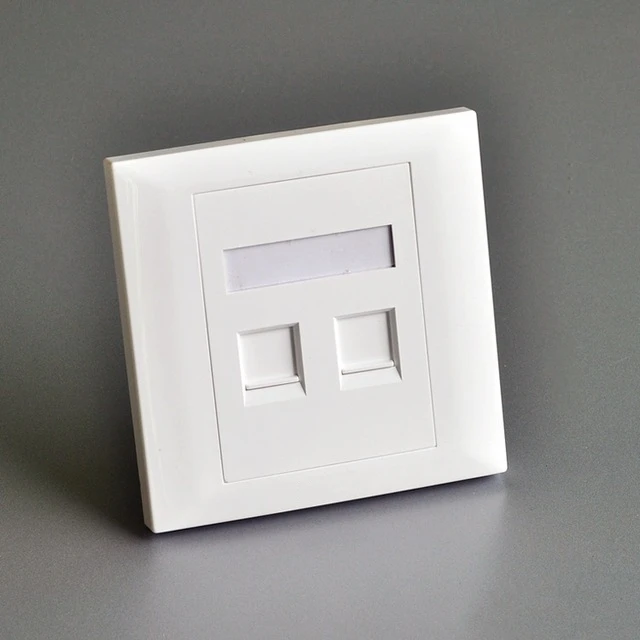 

86x86mm Dual Port 2-Port Face Plate / Wall Plate - Suitable for RJ45/RJ11 Keystone Jacks