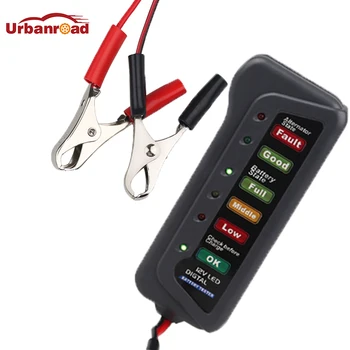 

12V 24V Battery Tester Test Battery Condition and Alternator Charging Diagnostic Tool for Cars Motorcycle Battery