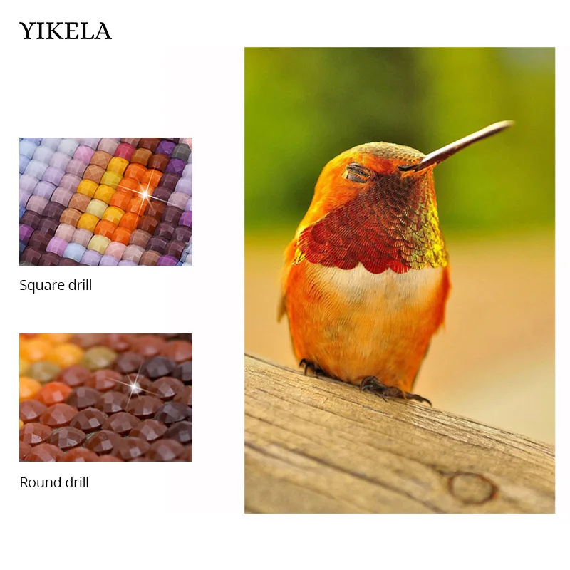

Diamond Mosaic Long Beak Bird Decor 5D Full Square Diamond Painting Cross Stitch Sleep Bird Pictures Of Rhinestones
