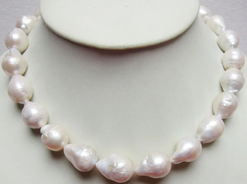 

Big 18-20mm Natural South Classic Baroque White Akoya Pearl Necklace 17