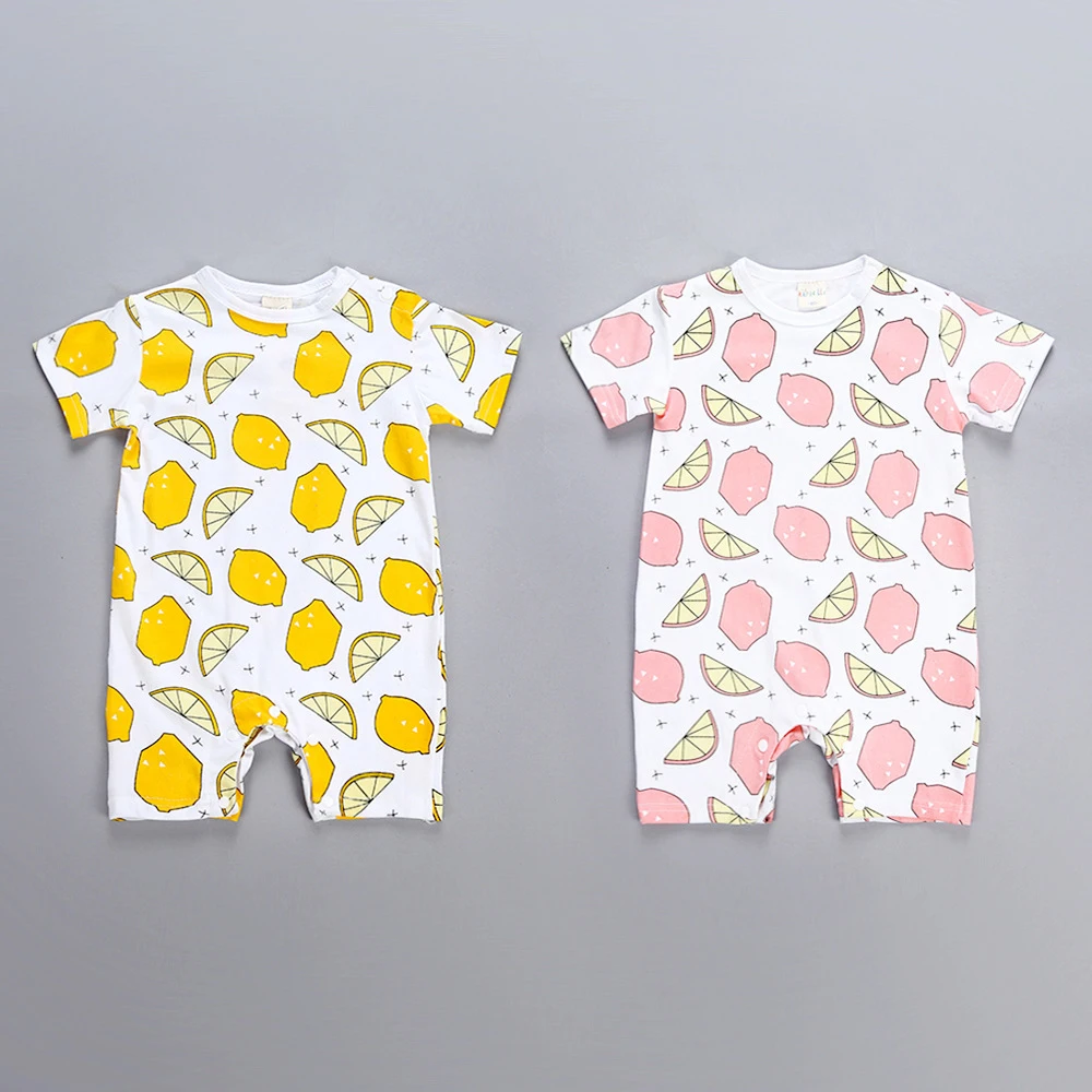 Summer Cotton Baby Clothes Toddler Baby Boy Girl Romper Cartoon Lemons