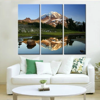 

Drop Shipping 3 Pieces Wall Art Canvas Snow Mountain Landscape Modern Home Wall Decorative Paintings for Living Room Frameless