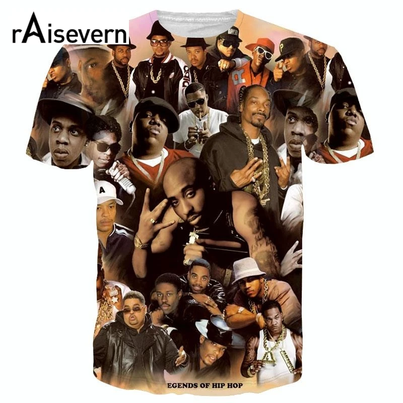 

Raisevern New Fashion T Shirt 3D Print Legends Of Hip Hop 2pac Tupac/biggie Smalls/snoop Dogg Tee Shirt Hip-hop Tops