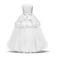 Элегантное белое платье с цветочным узором для девочек; Детские платья для девочек; праздничное платье принцессы для девочек; одежда подружки невесты на свадьбу; infantil longo
