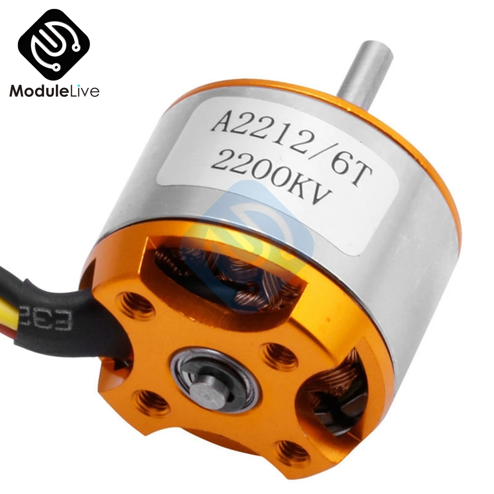 Бесщеточный двигатель постоянного тока A2212 2200KV 6T для радиоуправляемого самолета
