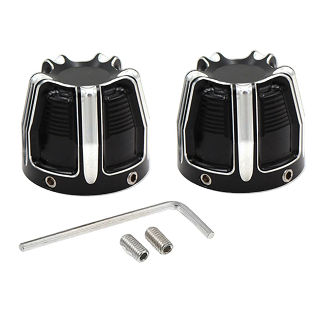 

1 Pair Black / Chrome Front Axle Nut Cover Cap For Harley Softail XL883 XL1200 X48 CNC Aluminum Alloy Motorcycle Accessories