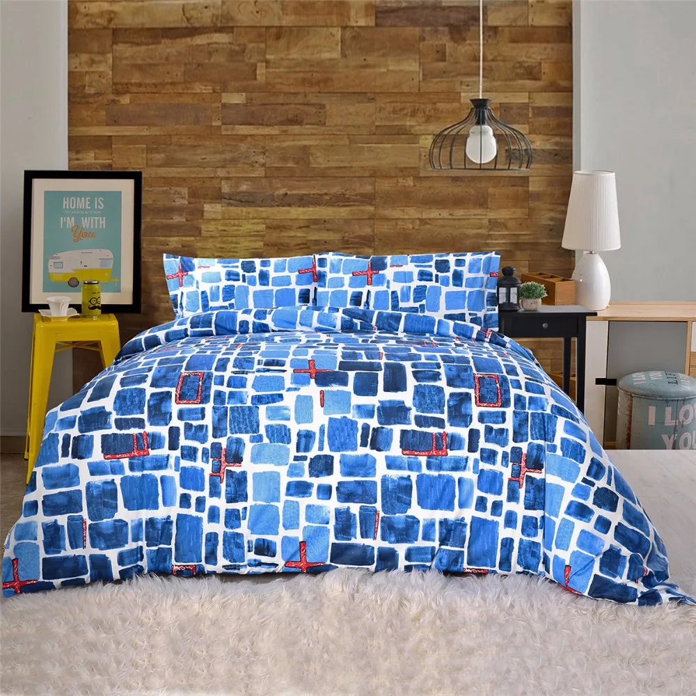 Geometric Duvet Cover Set 100 cotton abstract Quilt Cover+ 2