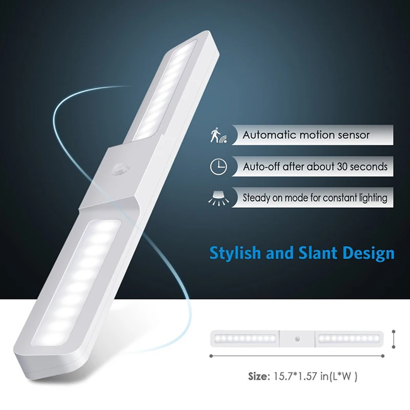 

20 LEDs Wireless PIR Motion Sensor Light Intelligent Infrared Lamp Night Lights for Cabinet Closet SLC88