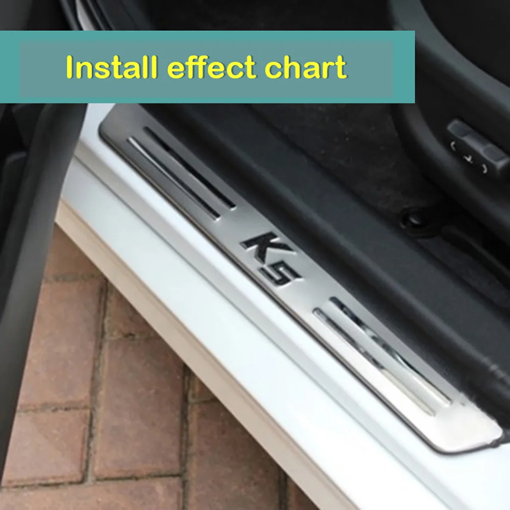 

Car Accessories Stainless Steel Side Door Scuff Plates Sill Trim Covers For Kia K5 TF 2015 2014 2013 2012 2011 Third generation
