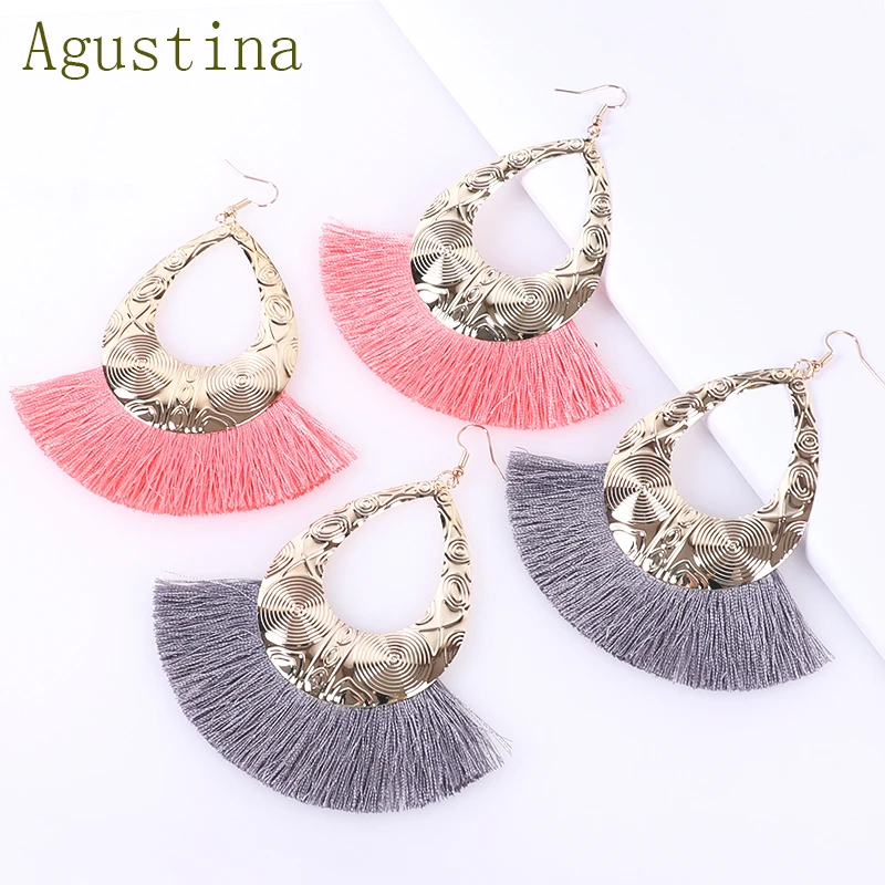 

Earrings For Women Tassel Earings Bohemian Fashion Punk Jewelry Dangle Statement Boho Drop African Fringe Big Wholesale Rainbow