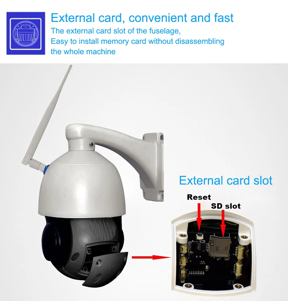 20X Zoom 1080 P Беспроводная PTZ ip-камера 2MP Wifi Аудио Безопасность CCTV камера динамик SDCard Vision Открытый ipCam видеонаблюдение