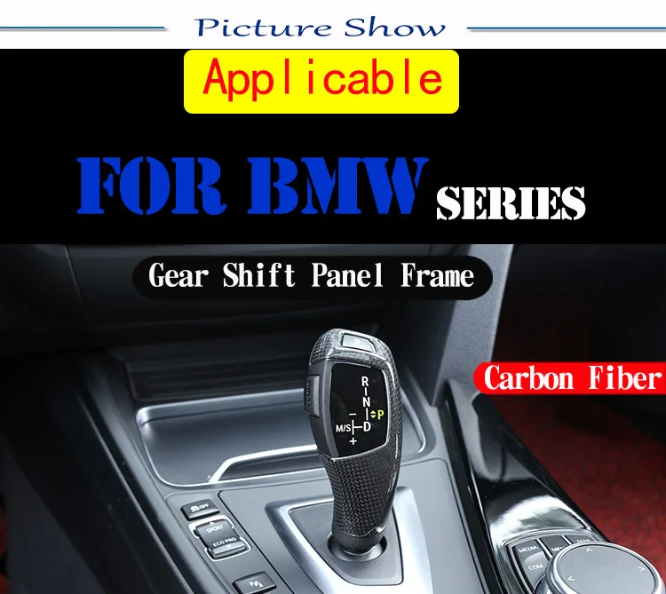 Реальные углеродного волокна автомобиля Шестерни переключения Панель рама оболочка рукоятки рычага переключения передач головы Накладка для BMW F20 F30 F31 F34 X5 F15 X6 F16 X3 F25 X4 F26 F10