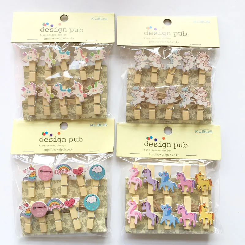 

10ps Flamingo Unicorn Party Decoration DIY Photo Frame Mini Wooden Clip Baby Shower Birthday Party Decorations Kids Adult Favors