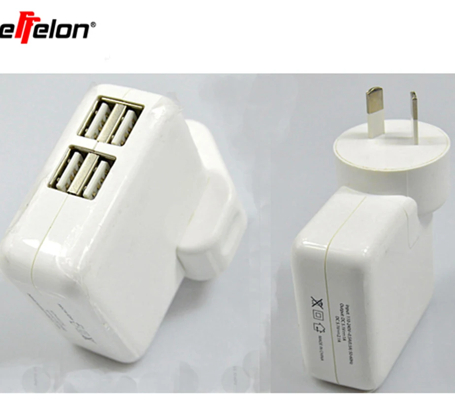 

effelon AU plug 4 Ports USB charger Mains Wall Charger for Iphone 8 7 6 6s Plus for Samsung For xiaomi for Sony for Nokia