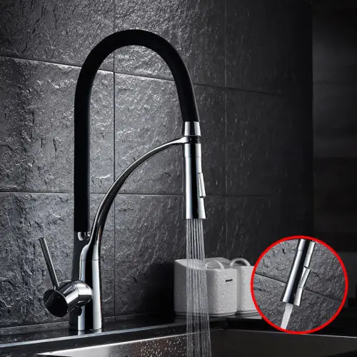 Best Price Contemporary Style Kitchen Faucets Single Hole Kitchen Faucet Swivel Spout Mixer Tap With Black Body Chrome