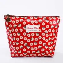 2017 Women Make Up Bags Printing Flower Zipper Cosmetic Cases Girls Clutch Bag Lady Pouch Storage Item Organizer Waterproof New