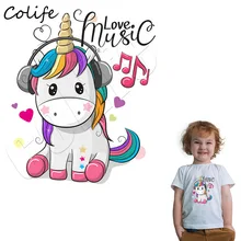 Нашивки в форме единорога, милый персональный аксессуар для детей с героями мультфильмов, утюжок с принтами, теплопередача, простые в использовании наклейки, милые наклейки