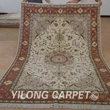 Yilong 6'x9' Восточная традиционная Шерсть ковер дизайн изысканный ручной работы шерстяной шелковый ковер(1461