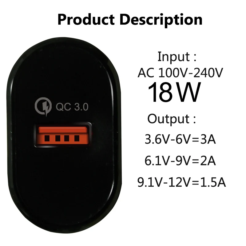 TISDLIP USB للهاتف المحمول شاحن الجدار سريعة تهمة 3.0 سريع شحن للهاتف فون X Xiaomi سامسونج 5V3A 9V2A 12V1. 6A