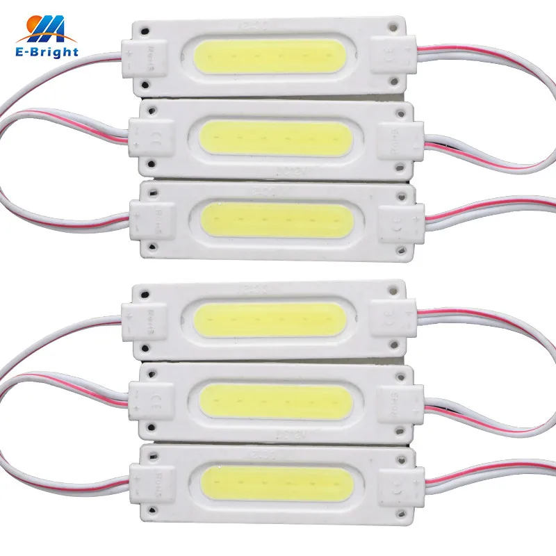 

YM E-Bright 20PCS/Lot COB 6 SMD DC 12V Waterproof IP65 Advertising Light LED Modules Warm White White Blue Red Amber Green