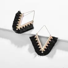ZWPON 2019 Hot Sale Chevron Fringe Tassel Large Hoop Earrings Women Summer Ethnic V Shape Statement Triangle Earrings Wholesale ZWPON 2019 Hot Sale Chevron Fringe Tassel Large Hoop Earrings Women Summer Ethnic V Shape Statement Triangle Earrings Wholesale