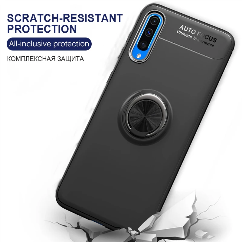 Роскошный бронированный мягкий чехол с кольцом для Samsung Galaxy A50 A70 A10 A20 A30 бампер M30