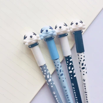 

2X Kawaii Puppy Dog Silicone Erasable Gel Pen Rollerball Pen School Office Supply Student Stationery Signing Pen Blue Ink 0.5mm
