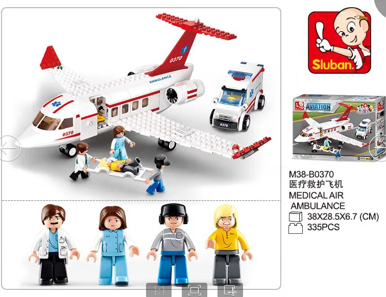 

S Model Compatible with B0370 335pcs Aircraft Medical Air Models Building Kits Blocks Toys Hobby Hobbies For Boys Girls