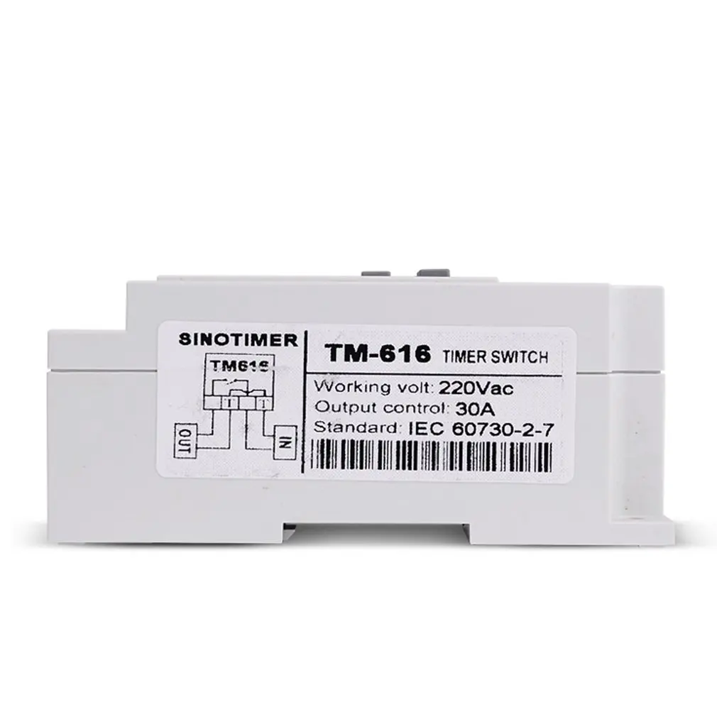 TM616W-2 30A 220 в электронный Еженедельный программируемый цифровой таймер реле времени таймер управления на din-рейку крепление