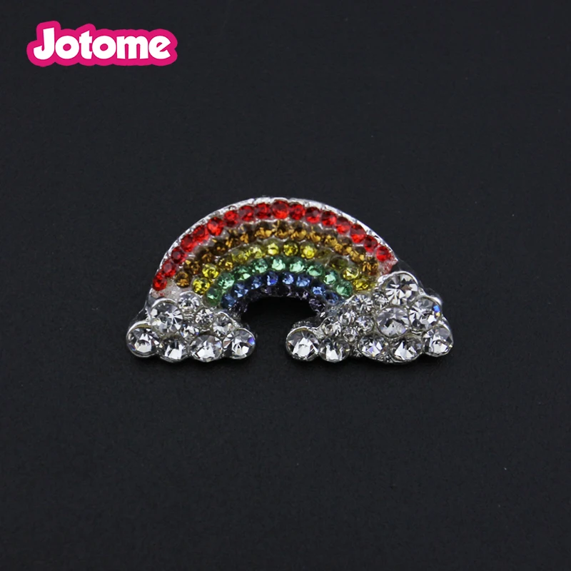 

10pcs/lot 28mm Colorful Rhinestone Crystal Rainbow Bar Buckle Button For Wedding Invitation card