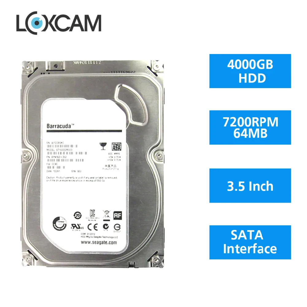 Жесткий диск 4000GB 3,5 дюйма SATA, жесткий диск 64MB 5900 об/мин для автономного видеорегистратора, системы видеонаблюдения