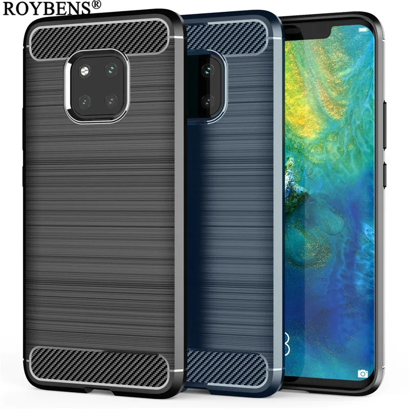 

Soft Silicone Case For Huawei Mate 20 Pro Carbon Fiber Rugged TPU Back Cover For Mate20 Funda Shockproof Mate 20 Phone Case Capa