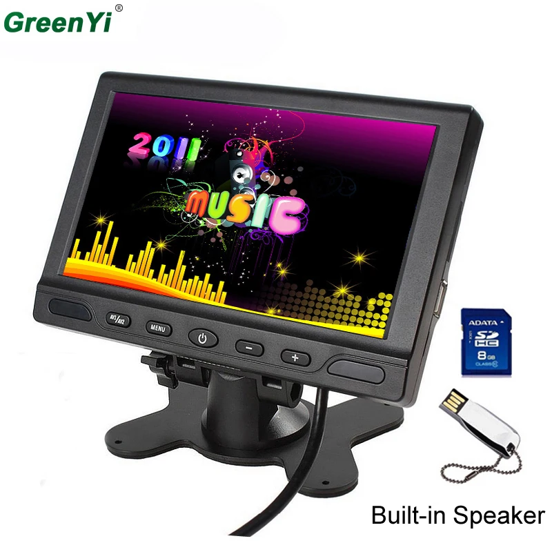 

TFT LCD 800x480 720P 7 Inch Car Parking Monitor with 2 Video Input Car MP5 Video Player Support SD USB Flash Built in Speaker