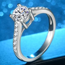 LXOEN Мода 4 зубец большой цирконий обручальное кольцо с белым золотом цвет друзы Кристалл Кольца для женщин вечерние ювелирные изделия аксессуары