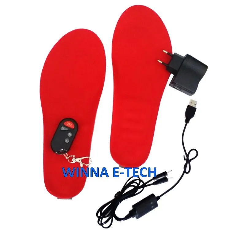 FREE SHIPPING Russian EU US Market Winter Shoes Accessories Electric Foot Warmer Foam Insole RED BLACK MEN\'S 41-46 WOMEN\'S 35-40