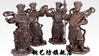 

12" China Four Heavenly Kings Warrior Protector Buddha Guardian Soldier Statue