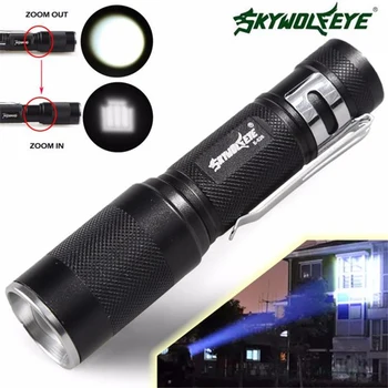 

Skywolfeye Portable Flashlight 4000LM Zoomable XM-L Q5 LED Flashlight 3 Mode Torch Super Bright Light Lamp F#4O04