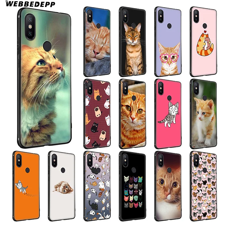 WEBBEDEPP Fat Orange Cats Soft Silicone Case for Xiaomi Redmi Note 7 6 6A 5 4 4X 4A S2 Plus Pro Lite Go |