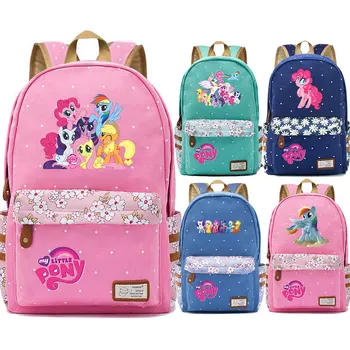 

Friendship is Magic Pony Dash Pinkie Pie Flowers Dot Boy Girl School bag Women Bagpack Teenagers Canvas Lady Femme Backpack