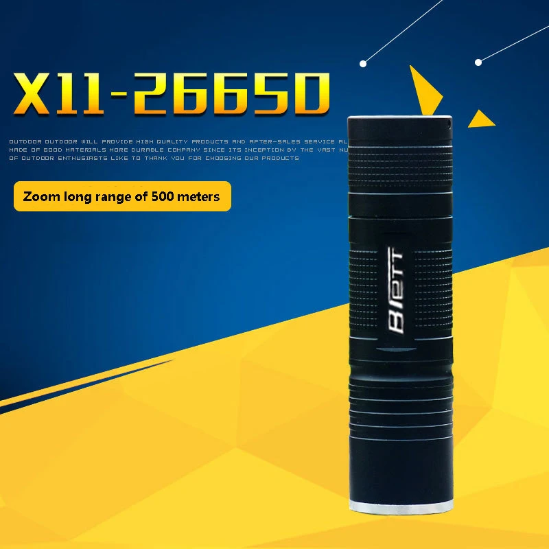 LED flashlight xm-l t6 light 26650 or 18650 battery Outdoor Cycling Night walk Fishing Camping Mini zoom lampe torche