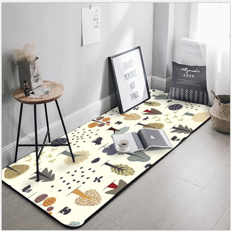 Рождественский ковер в японском и корейском стиле, полосатый ковер, нескользящий ковер для спальни, напольный коврик, Скандинавское украшение для дома и ребенка