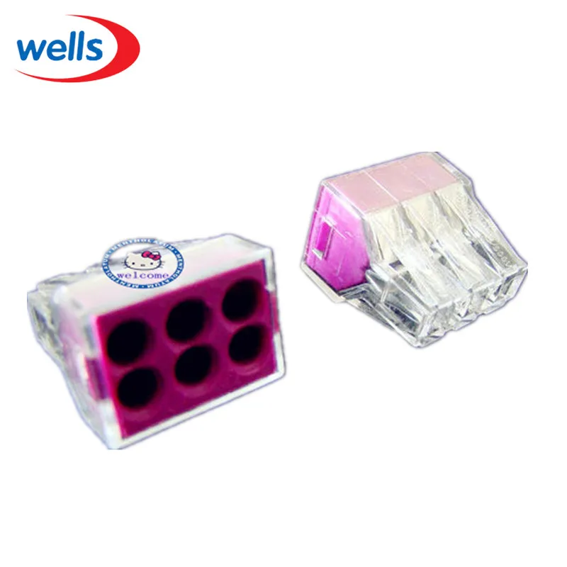 

20 PCS PCT-106 Push Wire Wiring Connector For Junction Box 6 pin Conductor Terminal Block  AWG 18-12