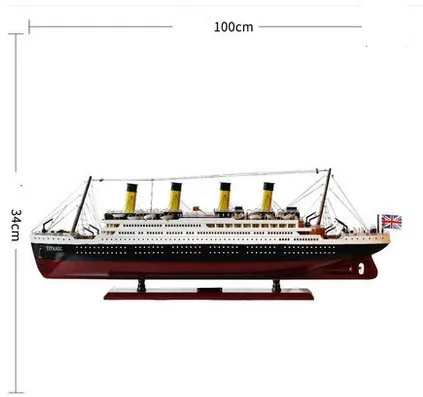 80 см-100 см Большой размер титановый корабль модель игрушки из цельного дерева комплект модели корабля с елд огни Праздничные подарки рождественские подарки - Цвет: 1M NO LED