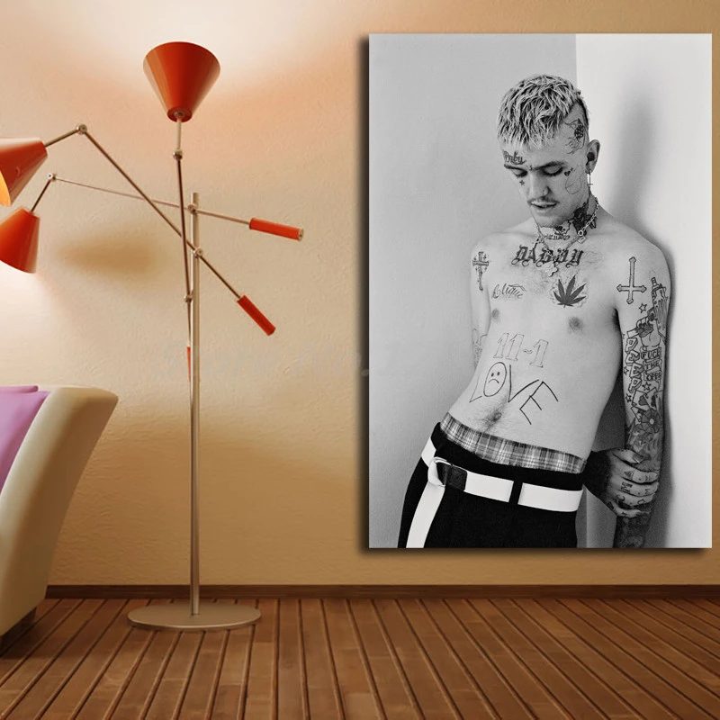 Lil Peep Tato Dinding Seni Kanvas Poster Dan Cetak Kanvas Lukisan Dekoratif Gambar Untuk Ruang Tamu Dekorasi Rumah Karya Seni Painting Calligraphy Aliexpress