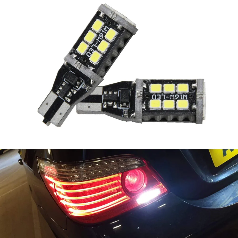 

2x Canbus T15 W16W LED Bulbs Reverse Lights 2835SMD Car LED Back Up Rear Lamp For BMW 5 Series E60 E61 F10 F11 F07 Mini Cooper