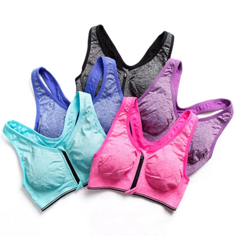 New Women Breathable Zippers Wire Free Bras Shockproof High Quality Bra