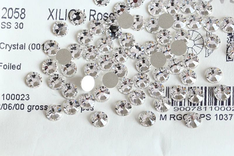2028 SS3 To SS50 White Non Hot Fix Rhinestones Flatback Crystal Glass Glitter Rhinestones Glue On For Nail Art Decoration B0035